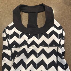Chevron Pattern Black and White Lululemon halter tank top